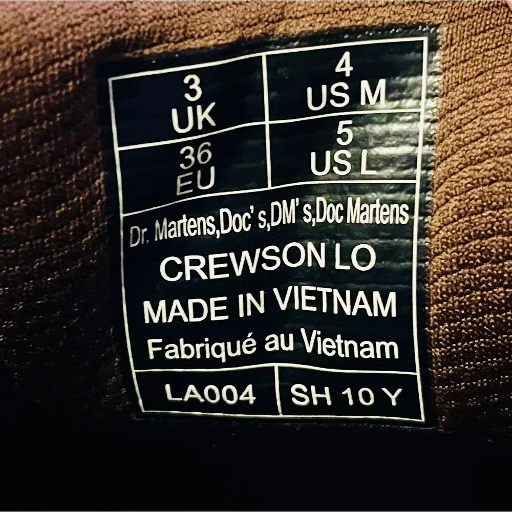 Dr Martens Crewson Lo Crazy Horse Brown Leather M 4 L 5 Lace Up Chunky‎ Shoes